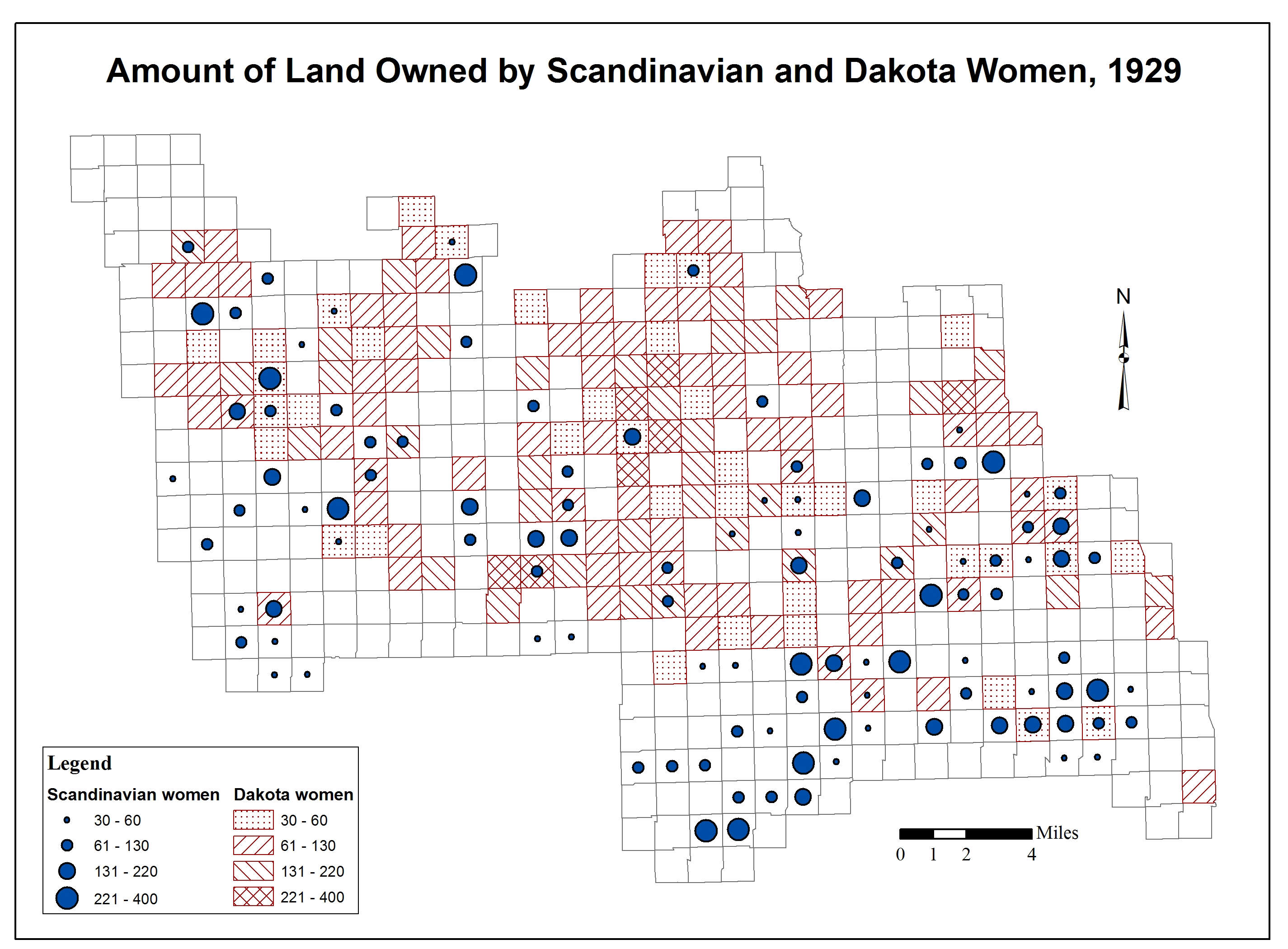 Map 5: GIS analysis of Women’s landownership at Spirit Lake, 192